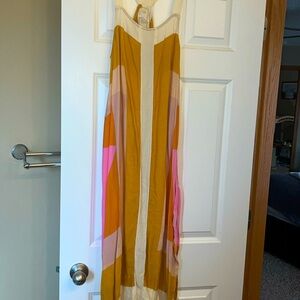 O'Neill Yellow and Pink Midi Dress